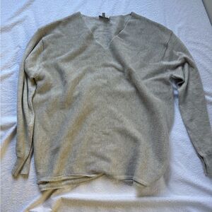 Tan oversized V-Neck Sweater